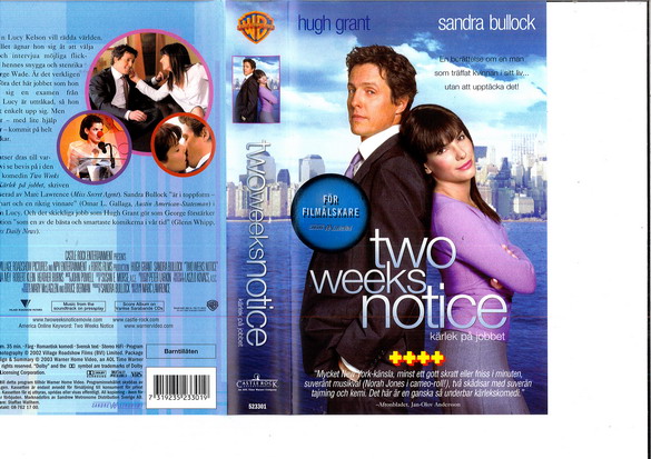 TWO WEEKS NOTICE (VHS)