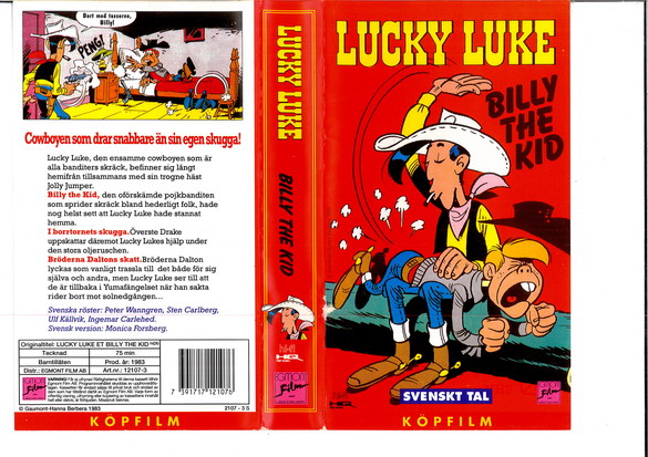 LUCKY LUKE: BILLY THE KID - röd (Vhs-Omslag)