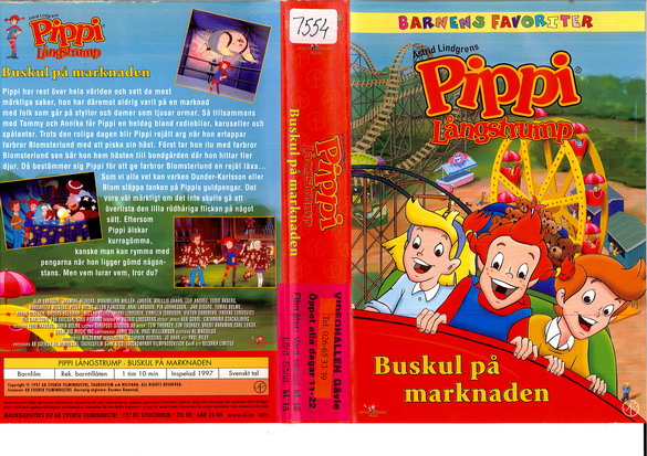 PIPPI LÅNGSTRUMP - BUSKUL PÅ MARKNADEN (vhs-omslag)