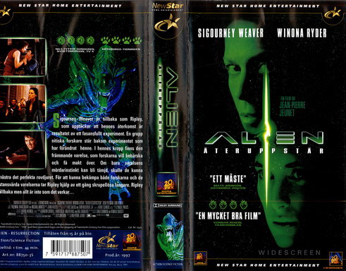 ALIEN 4 ÅTERUPPSTÅR  (VHS)