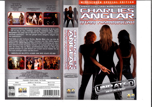 CHARLIES ÄNGLAR 2  - UTAN HÄMNINGAR (VHS)