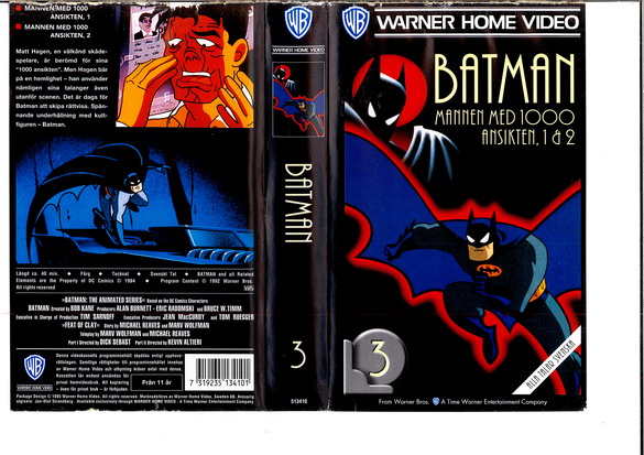 BATMAN DEL 3 - MANNEN MED 1000 ANSIKTEN DEL 1+2 (VHS)
