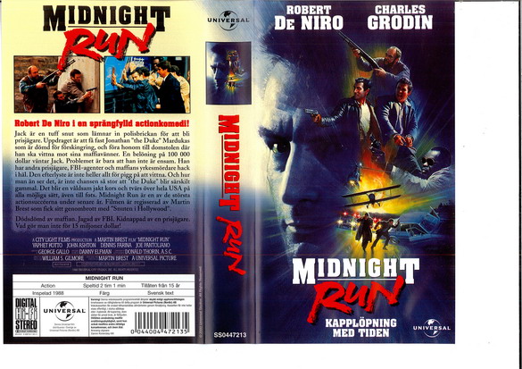 MIDNIGHT RUN  (VHS)