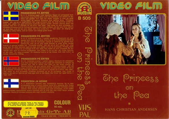 PRINSESSAN PÅ ÄRTEN (Vhs-Omslag)