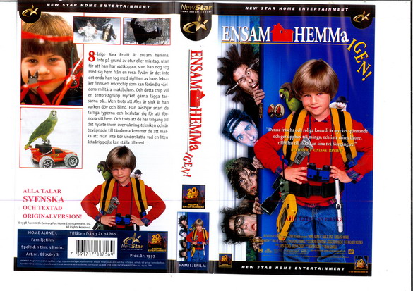 ENSAM HEMMA IGEN (VHSomslag)