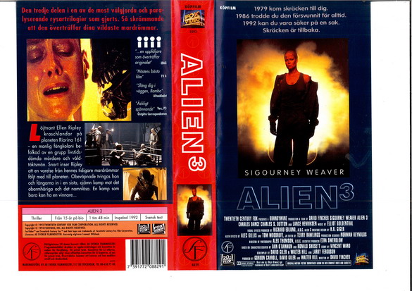 ALIEN 3 (vhs) röd