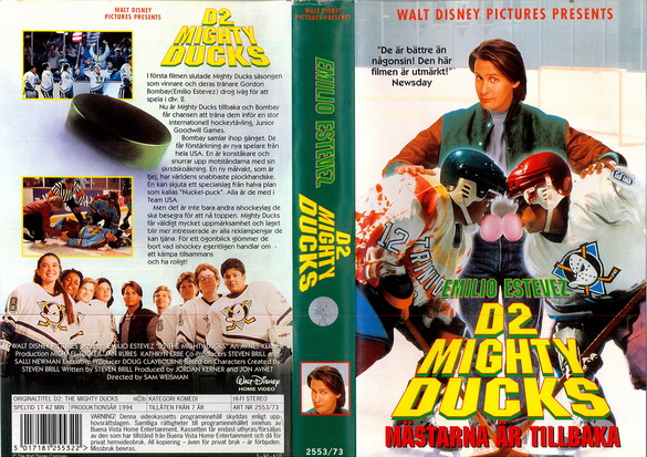 2553/73 MIGHTY DUCKS-MÄSTARNA 2 (VHS)