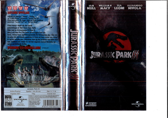 JURASSIC PARK 3 (VHS)