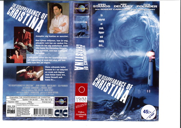DISAPPEARANCE OF CHRISTINA (vhs-omslag)