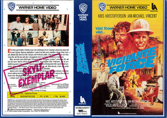 VIGILANTE FORCE (vhs-omslag)