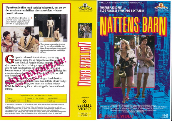 NATTENS BARN (Vhs-Omslag)