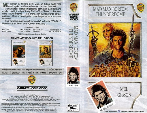 MAD MAX - BORTOM THUNDERDOME(VHS) grå