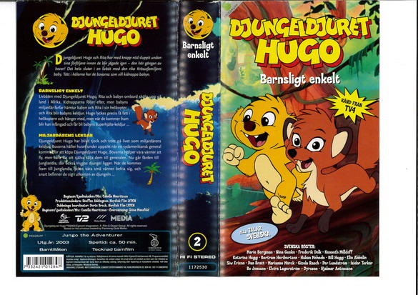 DJUNGELDJURET HUGO DEL 2  (VHS)