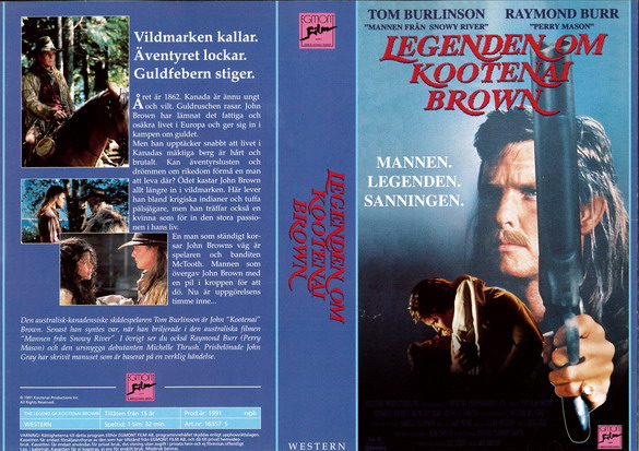 LEGENDEN OM KOOTENAI BROWN (Vhs-Omslag)