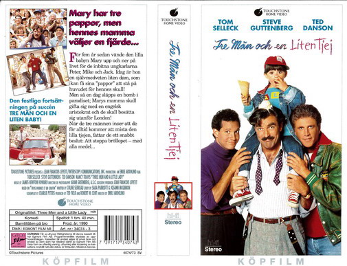 TRE MÄN OCH EN LITEN TJEJ (Vhs-Omslag)
