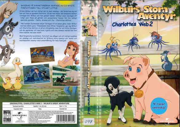 WILBUR'S GREAT ADVENTURE:CHARLOTTE'S WEB2 (vhs-omslag)