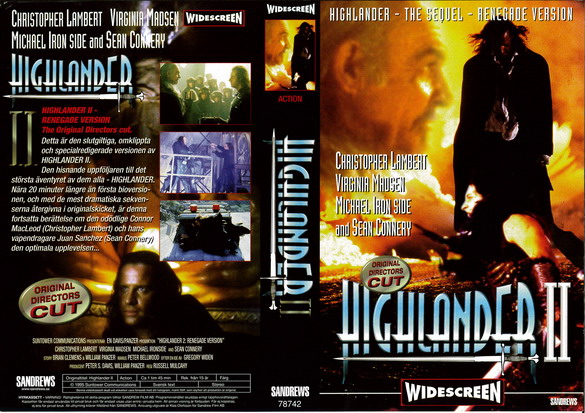 HIGHLANDER 2 - DIR CUT (vhs-omslag)