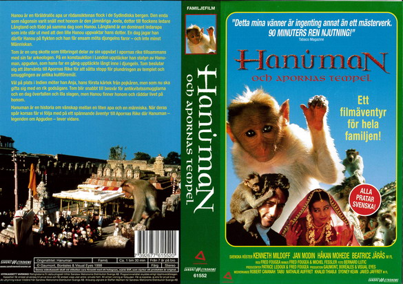 HANUMAN OCH APORNAS TEMPEL (vhs-omslag)