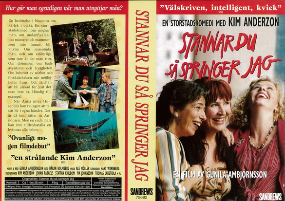 STANNAR DU SÅ SPRINGER JAG (vhs-omslag)