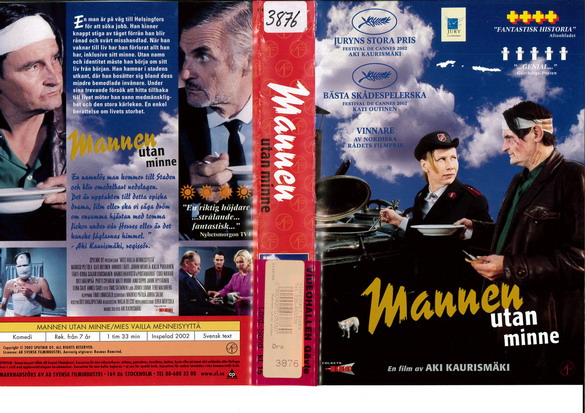 MANNEN UTAN MINNE (vhs-omslag)