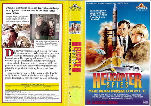 27092 mannen från uncle: HELICOPTER SPIES (VHS)