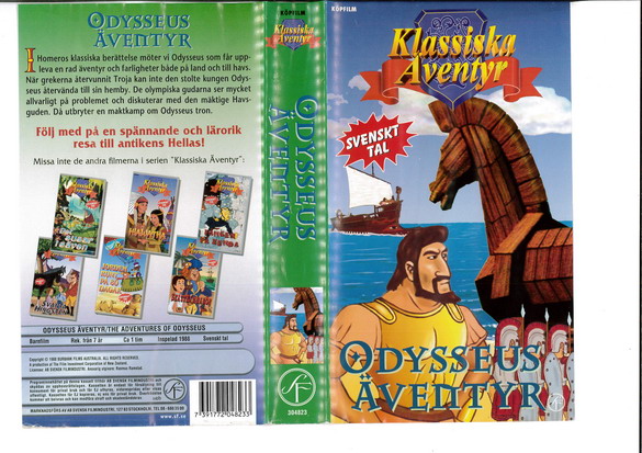 KLASSISKA ÄVENTYR -ODYSSEUS ÄVENTYR (VHS)ny