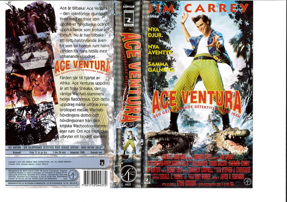 ACE VENTURA 2 DEN GALOPPERANDE DETEKTIVEN RIDER IGEN (VHS)