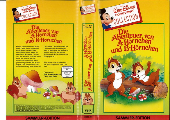 DIE ABENTEUER VON A-HÖRNCHEN UND B-HÖRNCHEN (VHS) TYSK