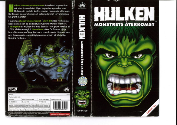 HULKEN - MONSTRETS ÅTERKOMST (VHS)