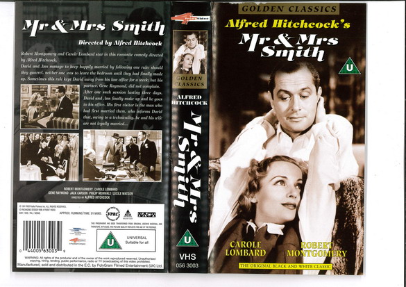 MR & MRS SMITH  - 1941 (VHS) UK