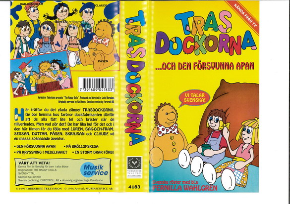 TRASDOCKORNA OCH DEN FÖRSVUNNA APAN  (VHS)