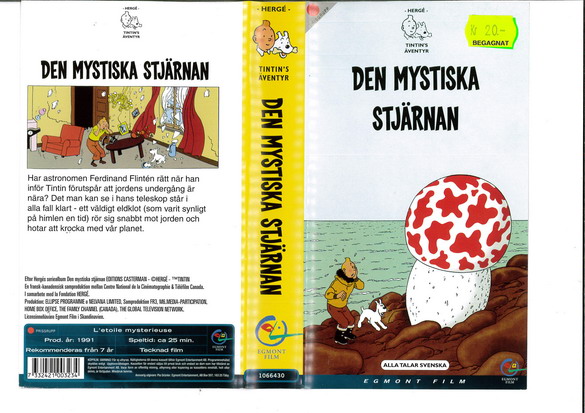 TINTIN'S ÄVENTYR - DEN MYSTSKA STJÄRNAN (VHS)
