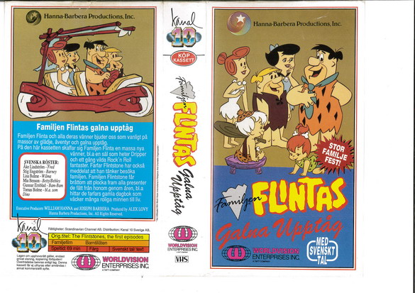 FAMILJEN FLINTAS GALNA UPPTÅG  (VHS)