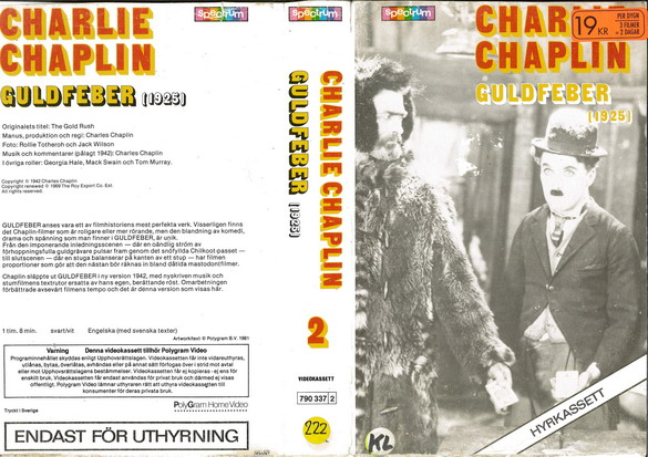 CHARLIE CHAPLIN 2 GULDFEBER   (VHS)