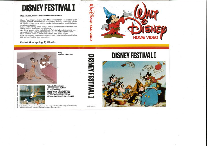 059/73 DISNEY FESTIVAL 1 (VHS) VIT
