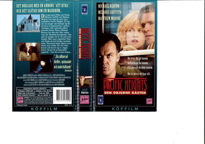 PACIFIC HEIGHTS (Vhs-Omslag)