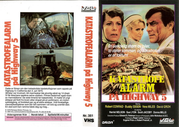KATASTROFE ALARM PÅ HIGHWAY 5 (VHS) NORGE