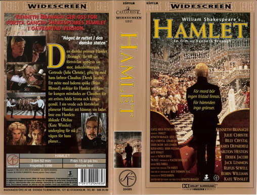 HAMLET  -1996 (VHS)