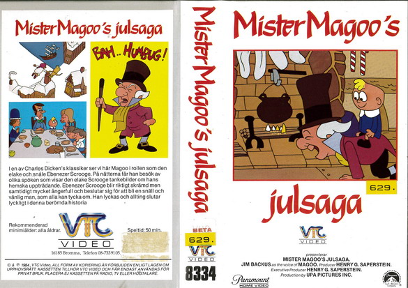 MISTER MAGOO´S JULSAGA (vhs omslag)