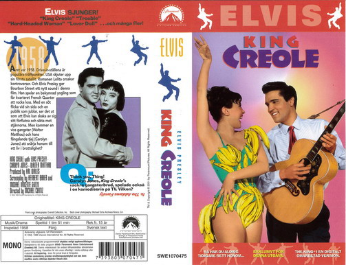 ELVIS - KING CREOLE(Vhs-Omslag)