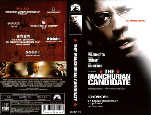 THE MANCHURIAN CANDIDATE(Vhs-Omslag)