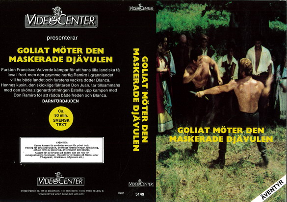 GOLIAT MÖTER DEN MASKERADE DJÄVULEN (VHS-OMSLAG)