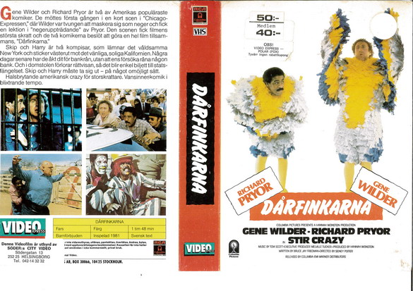 DÅRFINKARNA (vhs-omslag)