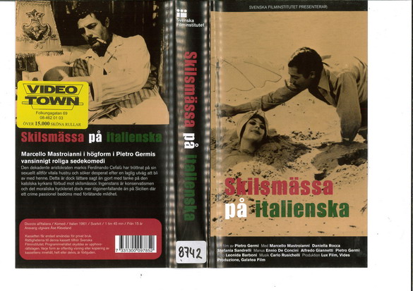 SKILJSMÄSSA PÅ ITALIENSKA  (VHS)