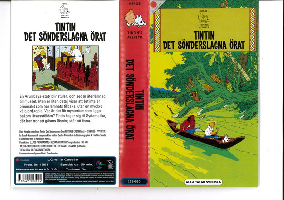 TINTIN ÄVENTYR - DET SÖNDERSLAGNA ÖRAT  (VHS)