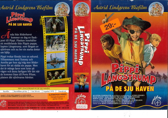 PIPPI LÅNGSTRUMP PÅ DE SJU HAVEN (vhs-omslag)