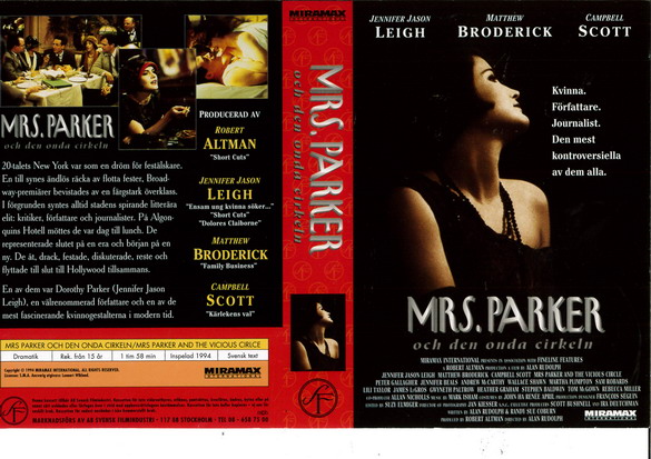 MRS PARKER OCH DEN ONDA CIRKELN (vhs-omslag)