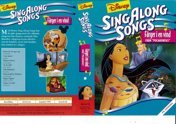 SING ALONG - POCAHONTAS (vhs-omslag)