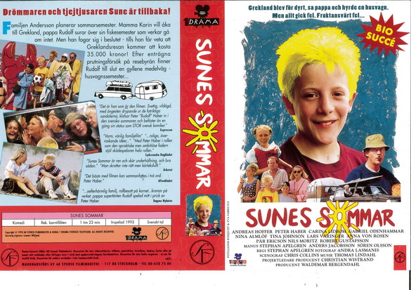 SUNES SOMMAR (vhs-omslag)