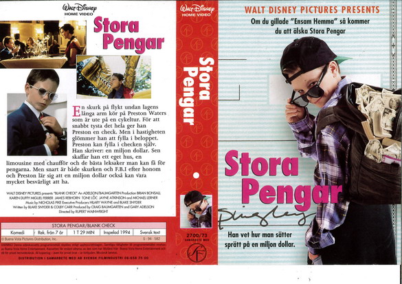 STORA PENGAR (vhs-omslag)